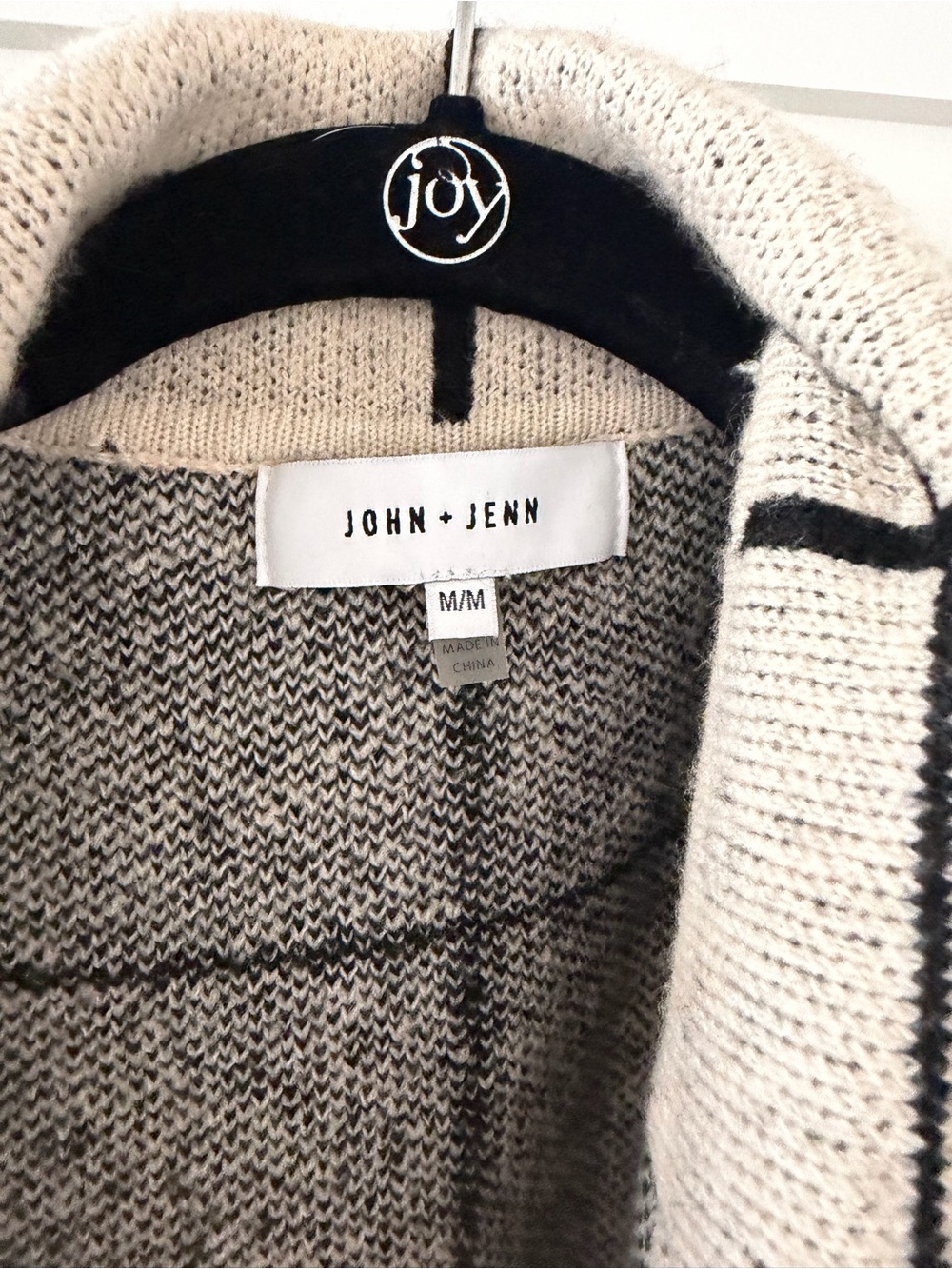John + Jenn Cream Windowpane Longline Trench Coat - Picture 3 of 6